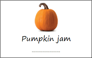 Labels for pumpkin jam