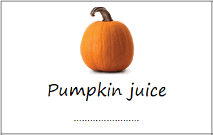 Pumpkin juice labels