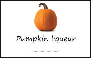 Labels for pumpkin liqueur