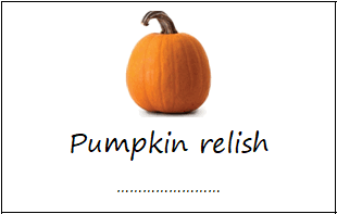 Labels for pumpkin relish