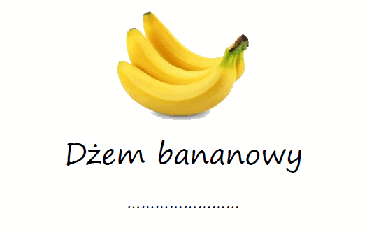 Etykiety na dżem bananowy