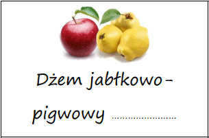 Etykiety na dżem jabłkowo-pigwowy