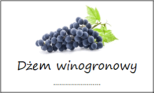 Etykiety na dżem winogronowy
