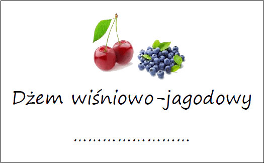 Etykiety na dżem wiśniowo-jagodowy