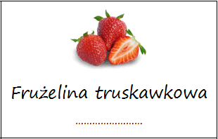 Etykiety na fruzelinę truskawkową