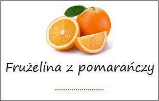 Etykiety na frużelinę z pomarańczy