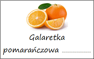 Etykiety na galaretkę pomarańczową