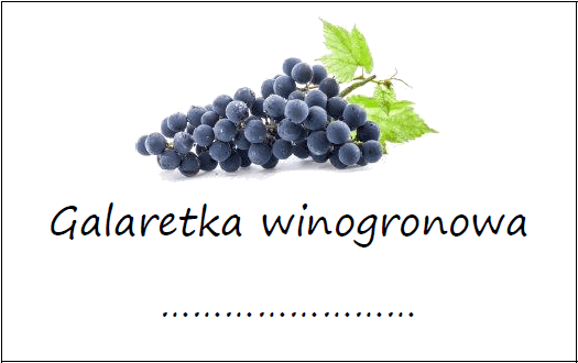 Etykiety na galaretkę winogronową