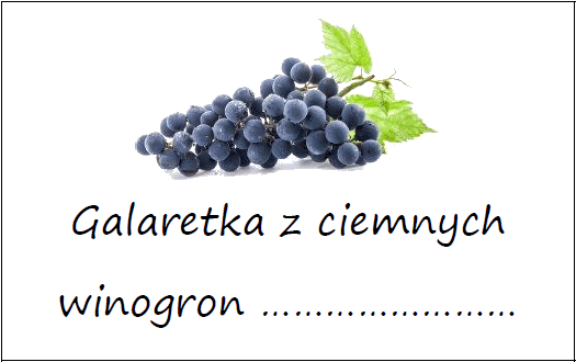 Etykiety na galaretkę z ciemnych winogron
