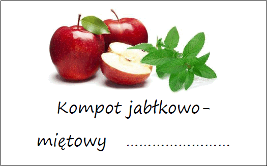 Etykiety na kompot jabłkowo-miętowy