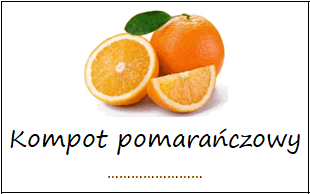 Etykiety na kompot pomarańczowy