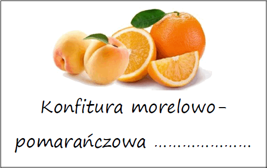 Etykiety na konfiturę morelowo-pomarańczową