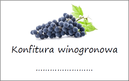 Etykiety na konfiturę winogronową