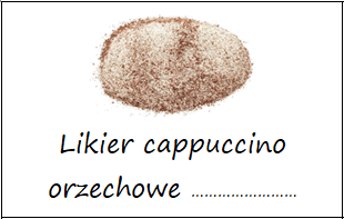 Etykiety na likier cappuccino orzechowe