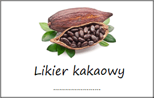 Etykiety na likier kakaowy