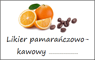 Etykiety na likier pomarańczowo-kawowy