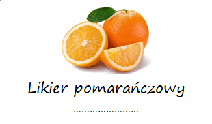 Etykiety na likier pomarańczowy