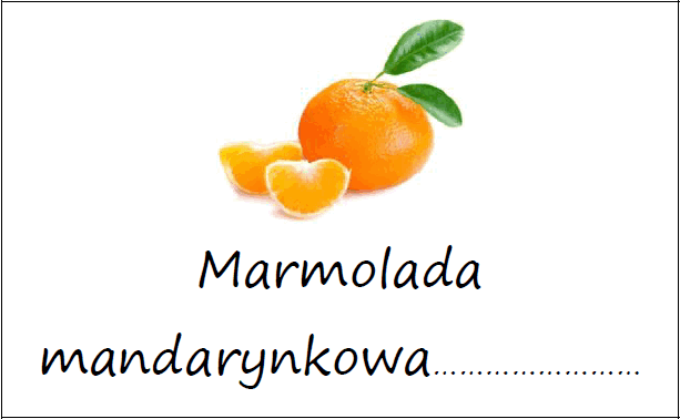 Etykiety na marmoladę mandarynkową