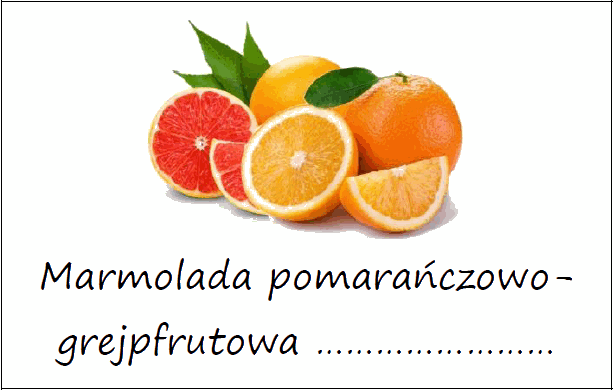 Etykiety na marmoladę pomarańczowo-grejpfrutową