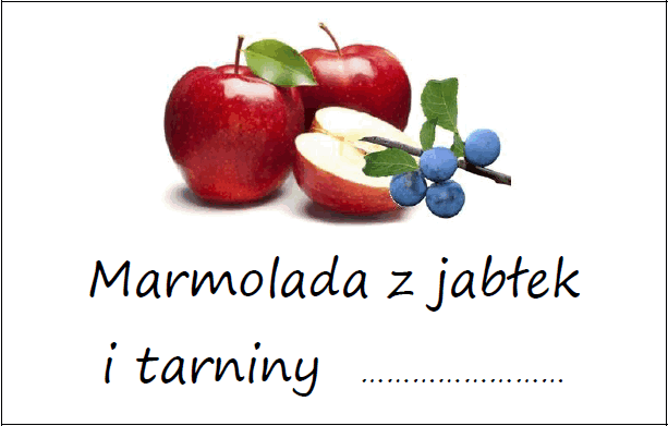 Etykiety na marmoladę z jabłek i tarniny