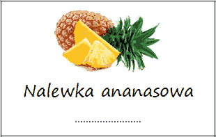 Etykiety na nalewkę ananasową