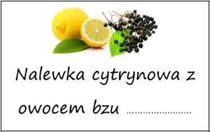 Etykiety na nalewkę cytrynową z owocem bzu