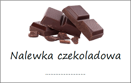 Etykiety na nalewkę czekoladową