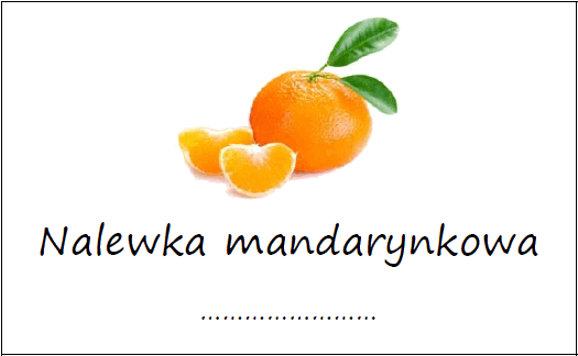 Etykiety na nalewkę mandarynkową