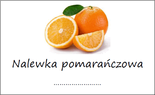 Etykiety na nalewkę pomarańczową