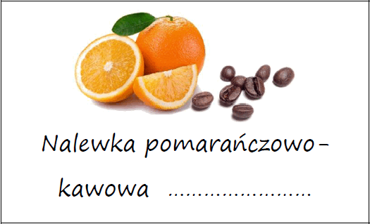 Etykiety na nalewkę pomarańczowo-kawową
