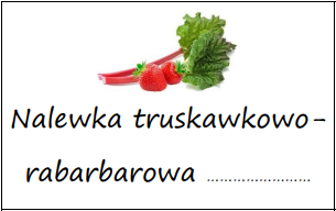 Etykiety na nalewkę truskawkowo-rabarbarową