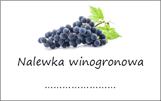 Etykiety na nalewkę winogronową