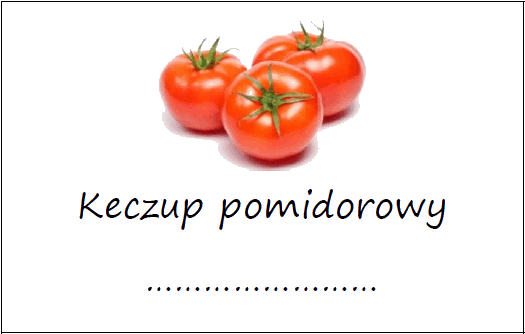 Etykiety na keczup pomidorowy