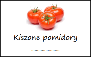 Etykiety na kiszone pomidory