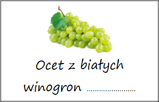 Etykiety na ocet z białych winogron