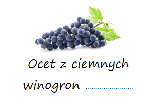 Etykiety na ocet z ciemnych winogron