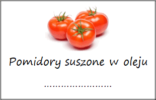 Etykiety na pomidory suszone w oleju