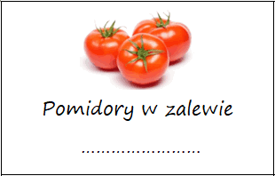 Etykiety na pomidory w zalewie