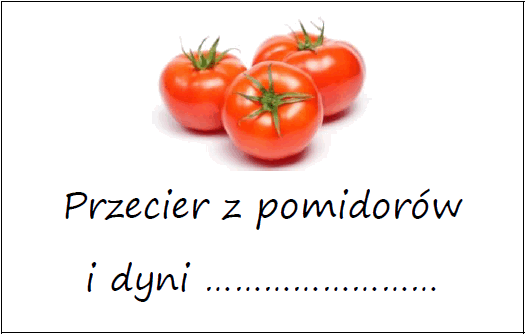 Etykiety na przecier z pomidorów i dyni