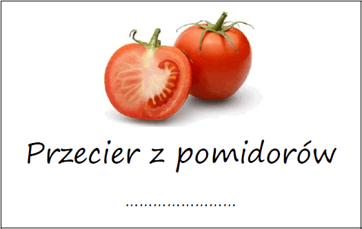 Etykiety na przecier z pomidorów