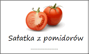 Etykiety na sałatkę z pomidorów