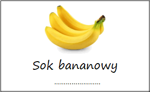 Etykiety na sok bananowy
