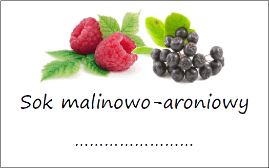Etykiety na sok malinowo-aroniowy