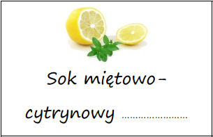 Etykiety na sok miętowo-cytrynowy