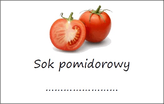 Etykiety na sok pomidorowy