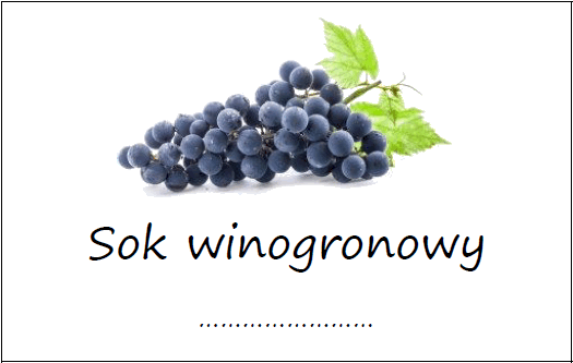 Etykiety na sok winogronowy