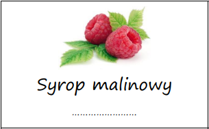Etykiety na syrop malinowy