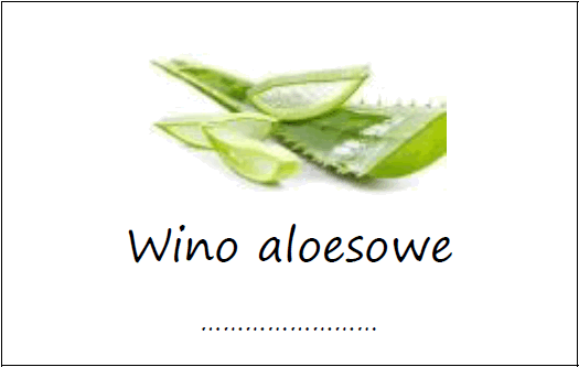 Etykiety na wino aloesowe