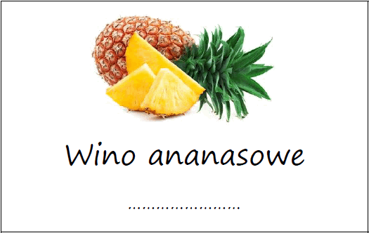 Etykiety na wino ananasowe