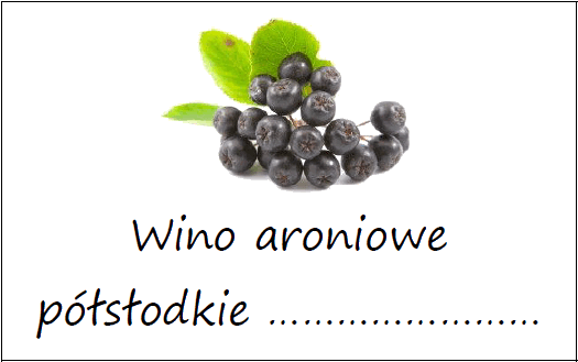 Etykiety na wino aroniowe półsłodkie
